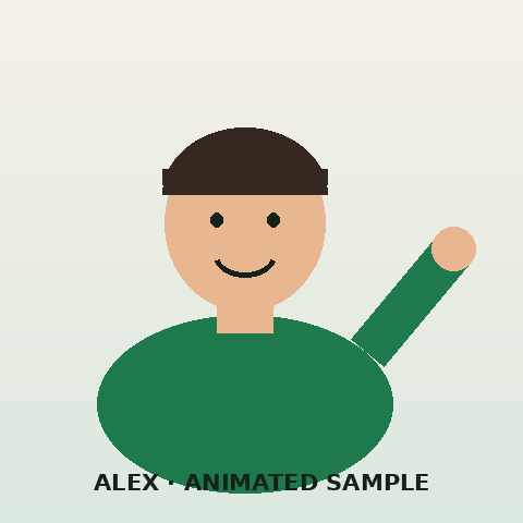 Animated character — illustrated sample for the sample persona